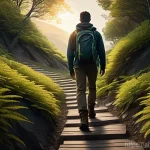 과거 자아 화해의 변화와 성장 - **Prompt:** A diverse person in their late 20s, wearing modest, comfortable everyday clothing (like ...