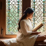 상처를 치유하는 과거 자아 화해 방법 - **Prompt:** A serene and contemplative young woman, in her early 30s, dressed in a modest, flowing c...