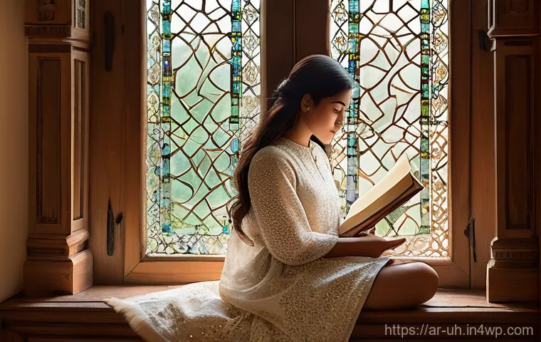 상처를 치유하는 과거 자아 화해 방법 - **Prompt:** A serene and contemplative young woman, in her early 30s, dressed in a modest, flowing c...